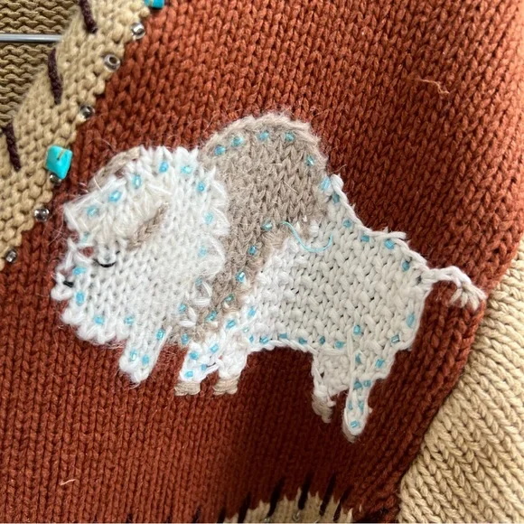 Storybook Knits  Aztec western embroidered sweater M - Picture 4 of 8